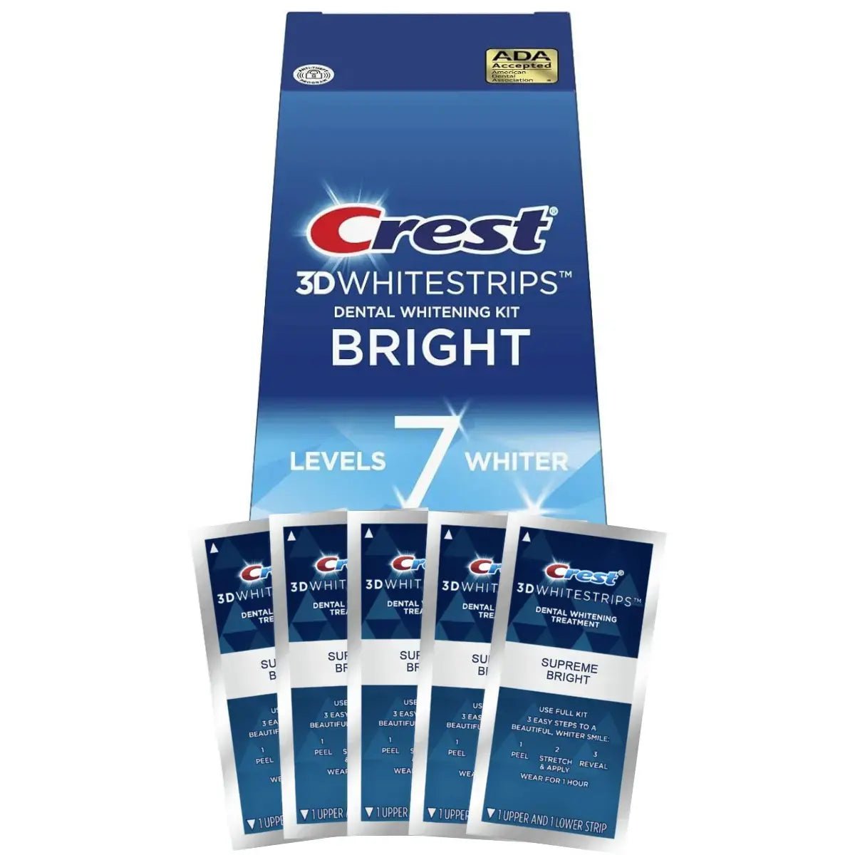 Strisce sbiancanti Crest Bright 7 Levels Whiter Whitestrips