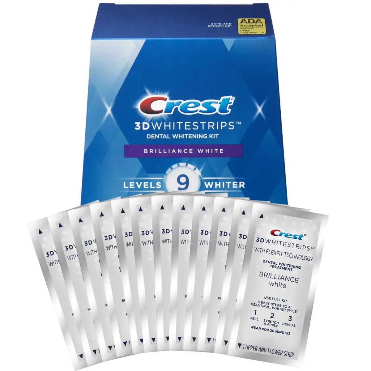 Strisce sbiancanti Crest Brilliance White 9 Levels Whiter Whitestrips