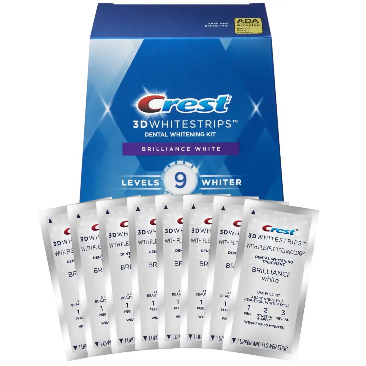 Strisce sbiancanti Crest Brilliance White 9 Levels Whiter Whitestrips