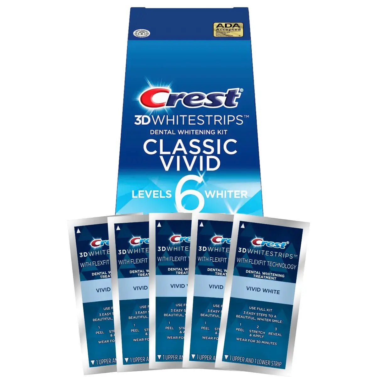 Strisce sbiancanti Crest Classic Vivid 6 Levels Whiter Whitestrips